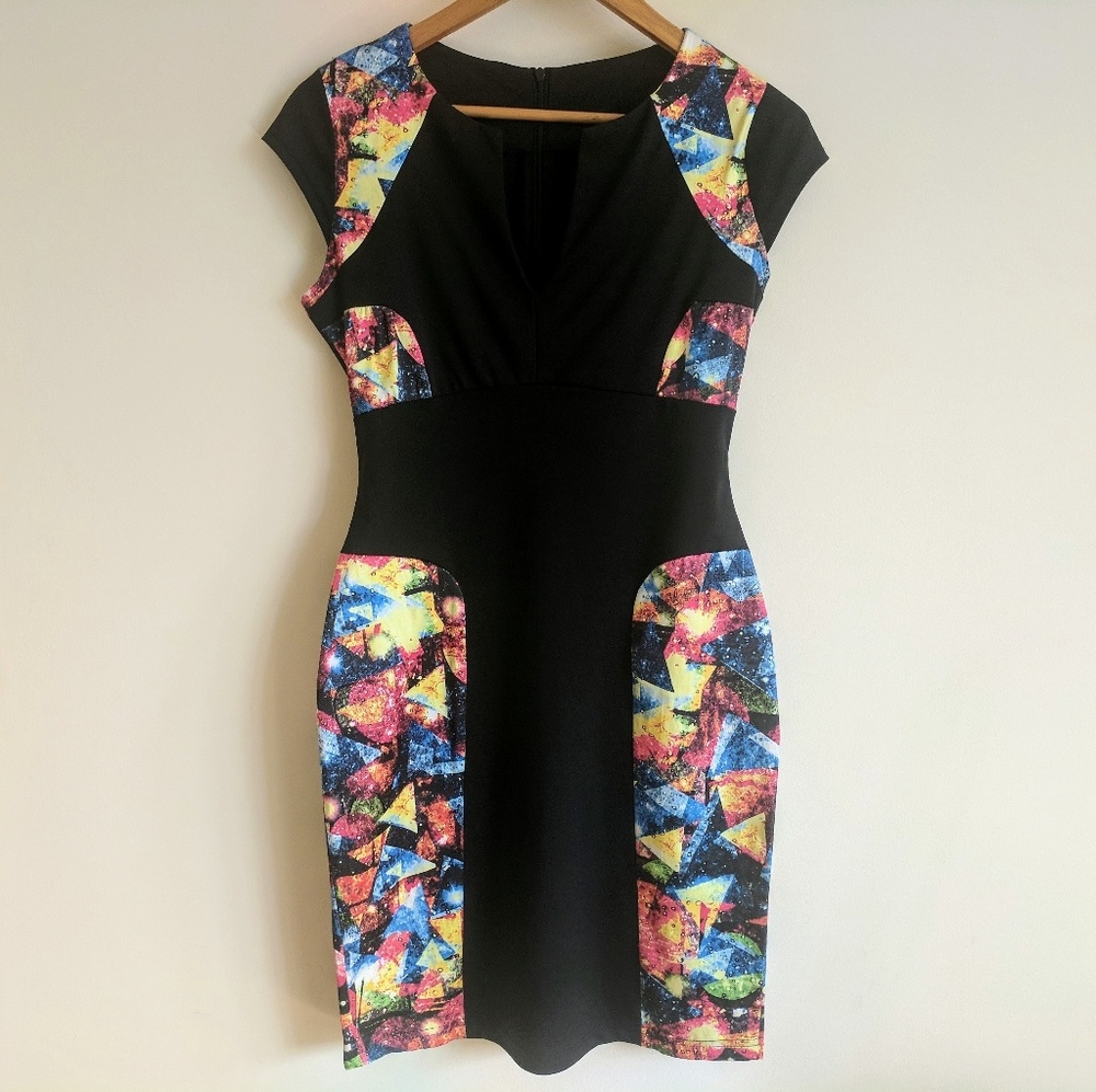 Psychedelic Galaxy Bodycon Dress - Medium
